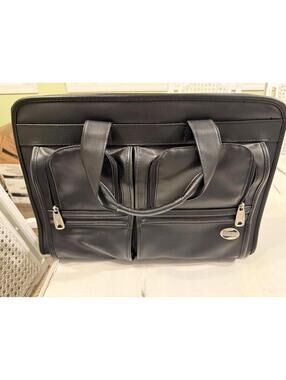 American Tourister Messenger Leather Carry On Travel Laptop Bag
